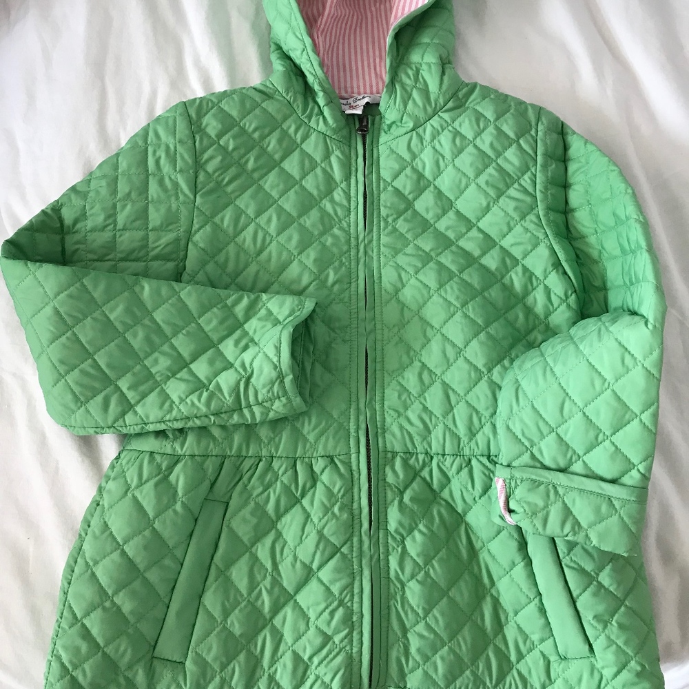 Brooks Brother's Green Hooded Quilted Girls Jacket