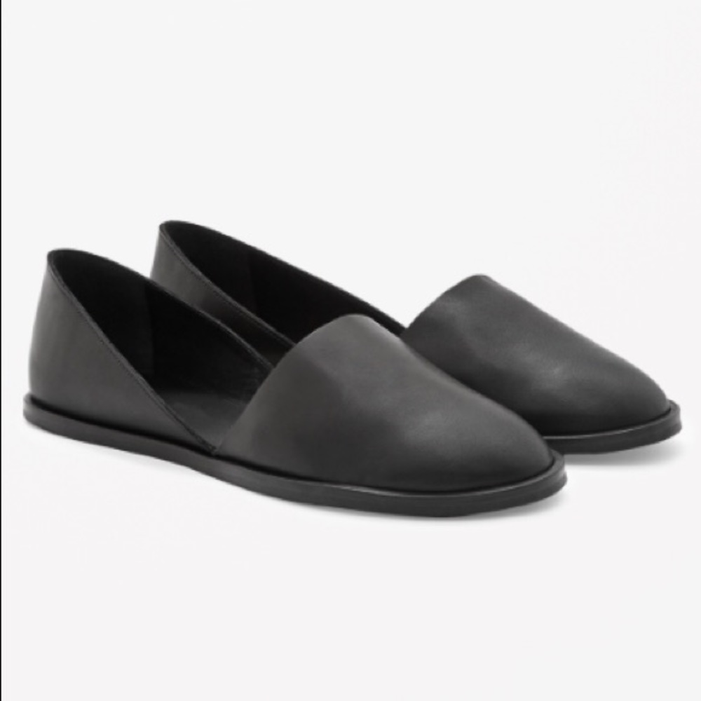 Flash Sale! Cos D'Orsay Black Leather Flats