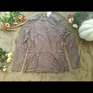 NWT! H&M Lavender Lace Peplum Shirt