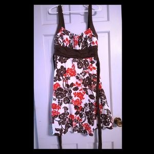 Fall Floral Dress with Tie