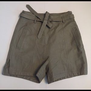 H&M high waisted leather shorts