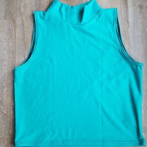 Matte Jade High Neck Crop Black Milk Clothing