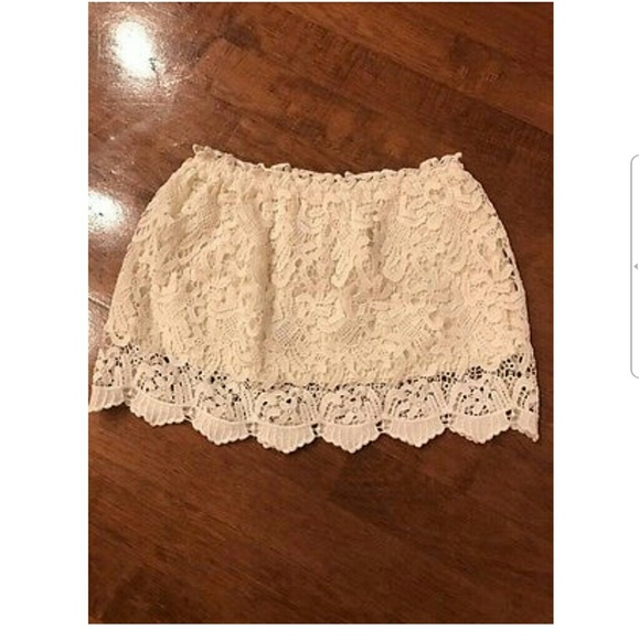 Free People Dresses & Skirts - Free People Lace Mini Skirt White M