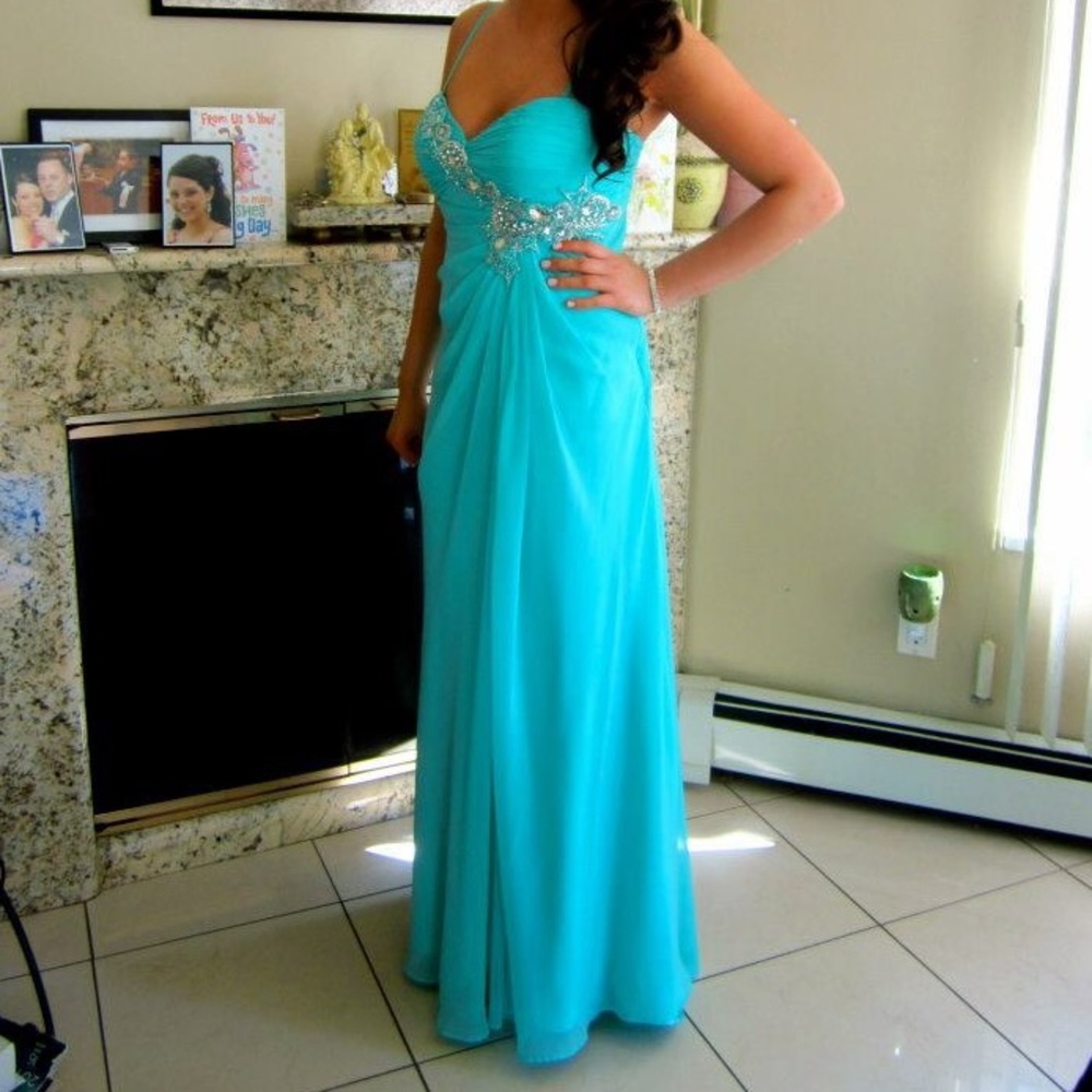Dave & Johnny Sea-foam Green Gown