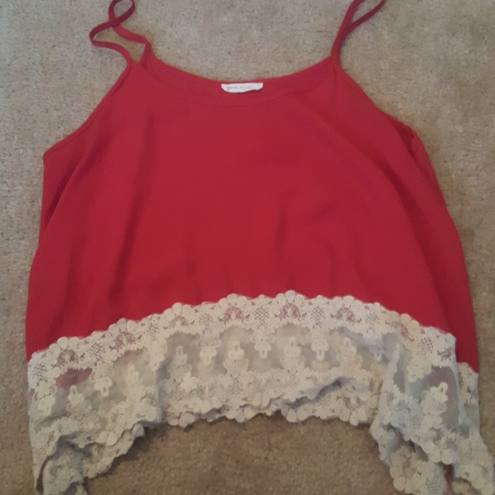 Red Bottom Lace Tank