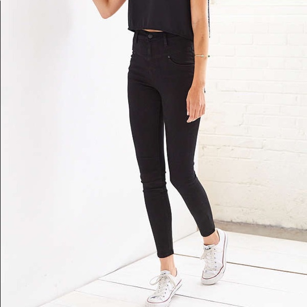 BDG high rise seam jean, black stretch denim