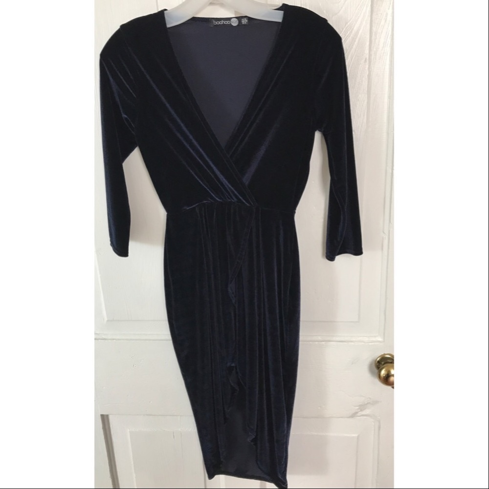 Velvet Wrap Midi Dress Size 4