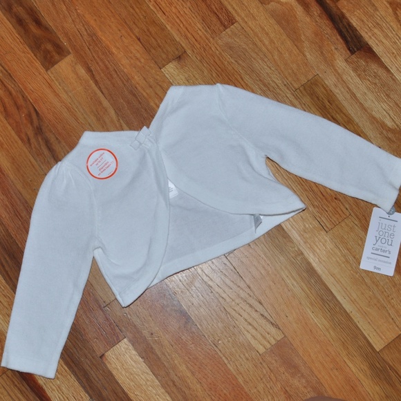 New CARTERS Girls White Cardigan Sweater NWT - Picture 2 of 5