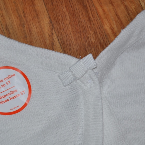 New CARTERS Girls White Cardigan Sweater NWT - Picture 3 of 5