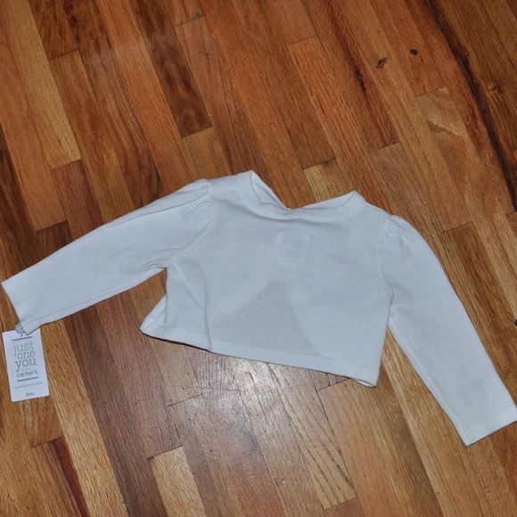 New CARTERS Girls White Cardigan Sweater NWT - Picture 4 of 5