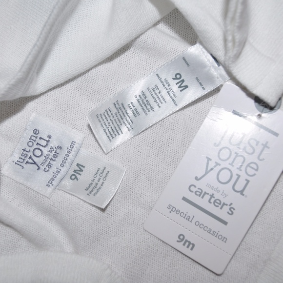 New CARTERS Girls White Cardigan Sweater NWT - Picture 5 of 5