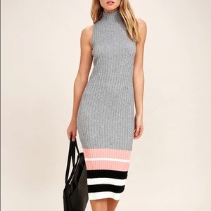 NWT Obey Marina Heather Grey Midi Sweater Dress
