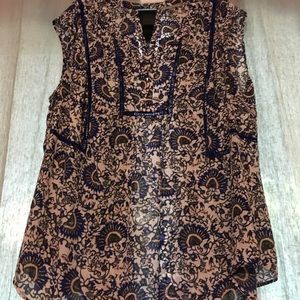 Blue, pink, grey and white