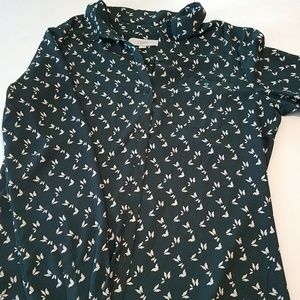 Button down with butterfly mini-print
