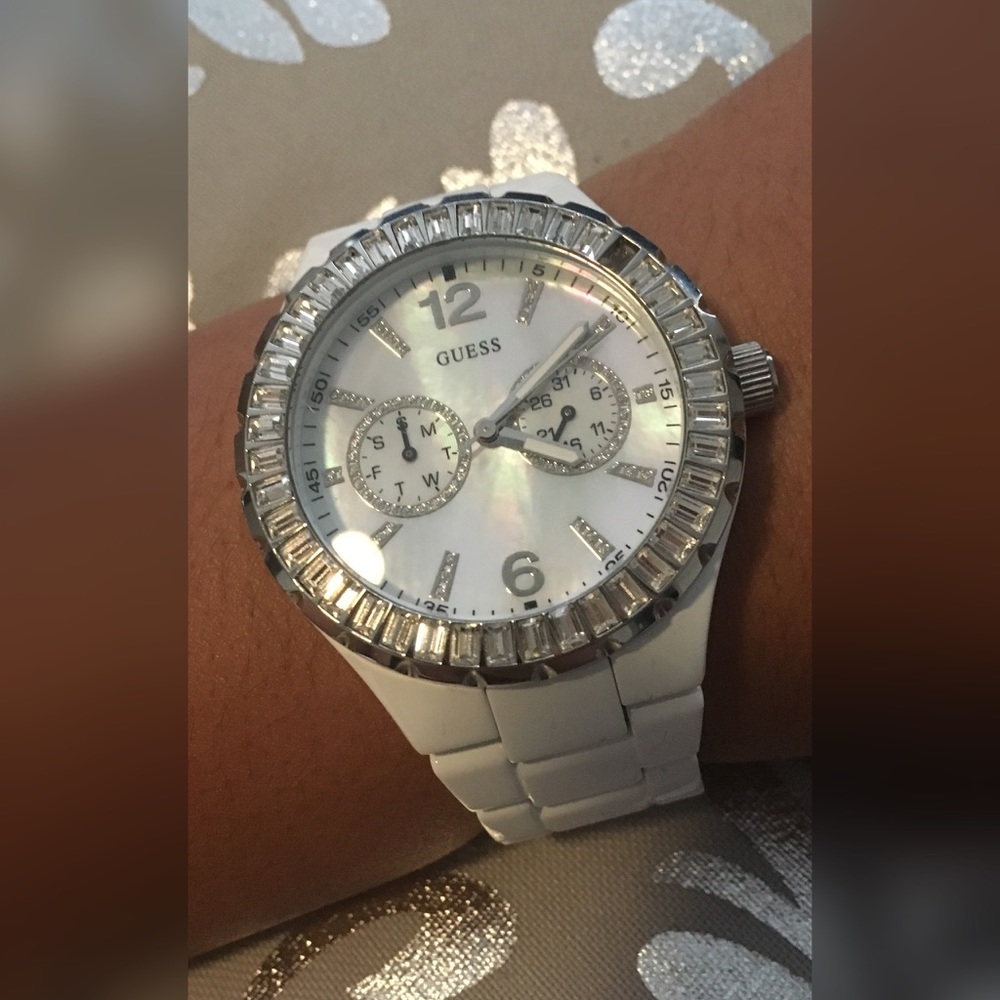 White Guess Watch