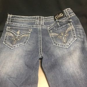 Boot Cut Cello Brand embellished jeans size 15.