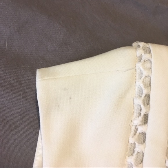 Ravishing, white wool mini dress w/couture details - Picture 2 of 7