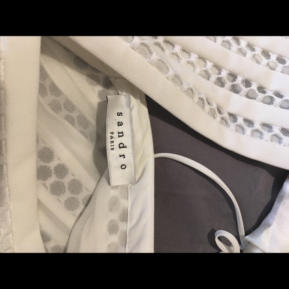 Ravishing, white wool mini dress w/couture details - Picture 4 of 7