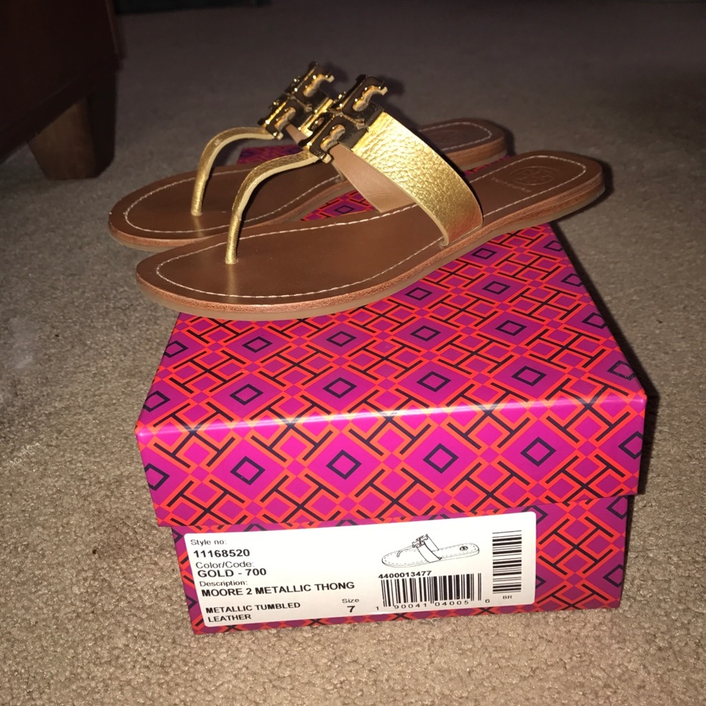 Tory burch Moore 2 metallic thong