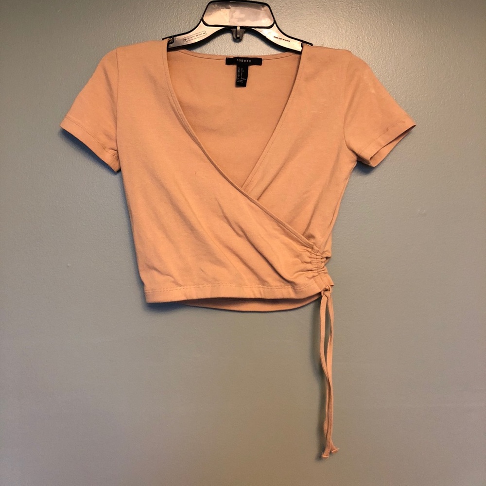 FOREVER 21 TAN NUDE CROP TOP SIZE SMALL