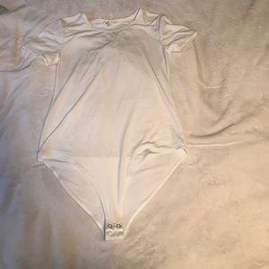 White cap sleeve bodysuit