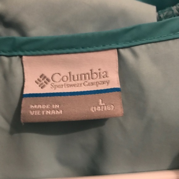 Youth Turquoise Columbia Windbreaker - Picture 3 of 3