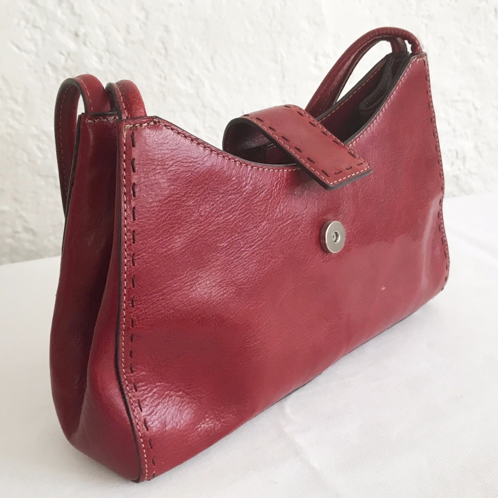 Red Leather Fossil  Handbag