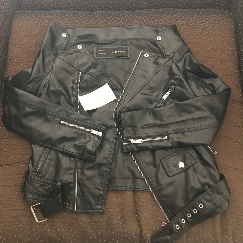 Black faux leather jacket
