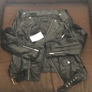 Black faux leather jacket