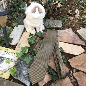 Nautica Men’s Golden Striped Silk Tie Blue Black