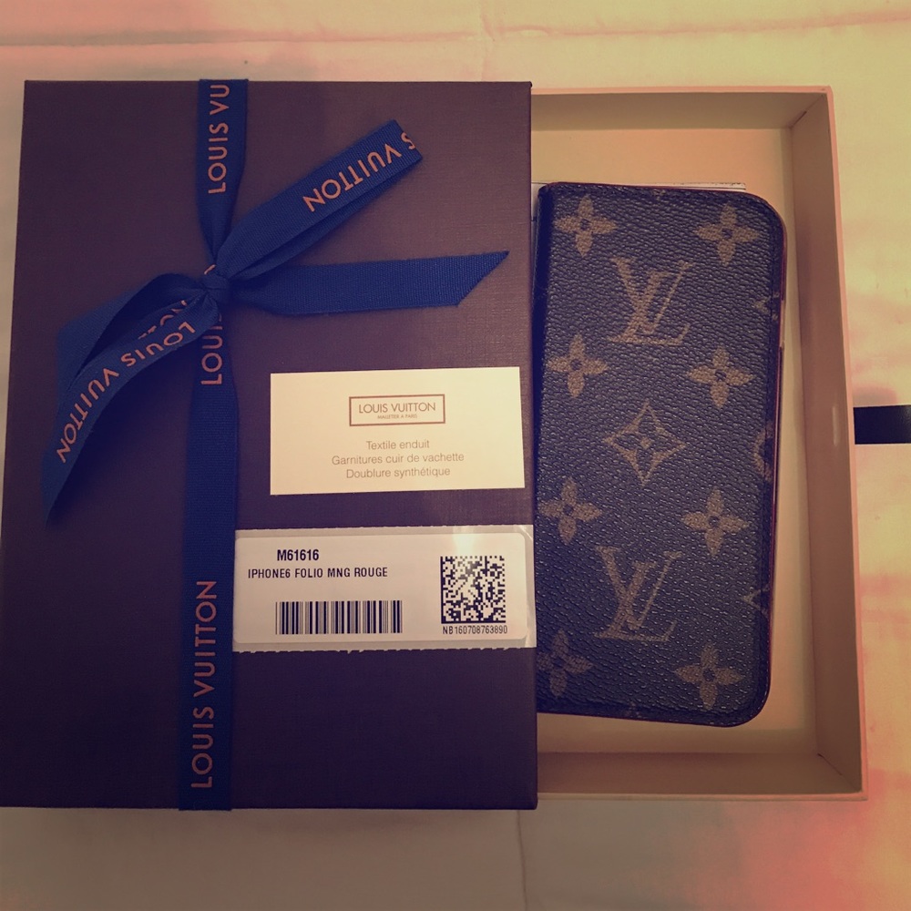Louis Vuitton iPhone 6 Folio Case Red Monogram