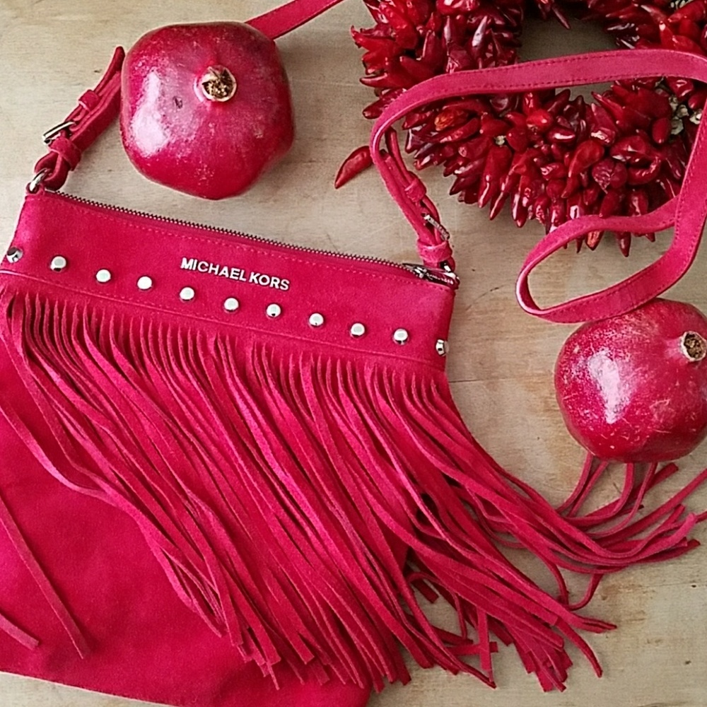 Michael Kors Red Suede Purse