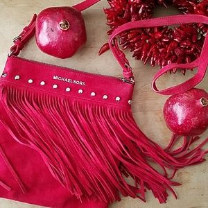 Michael Kors Red Suede Purse