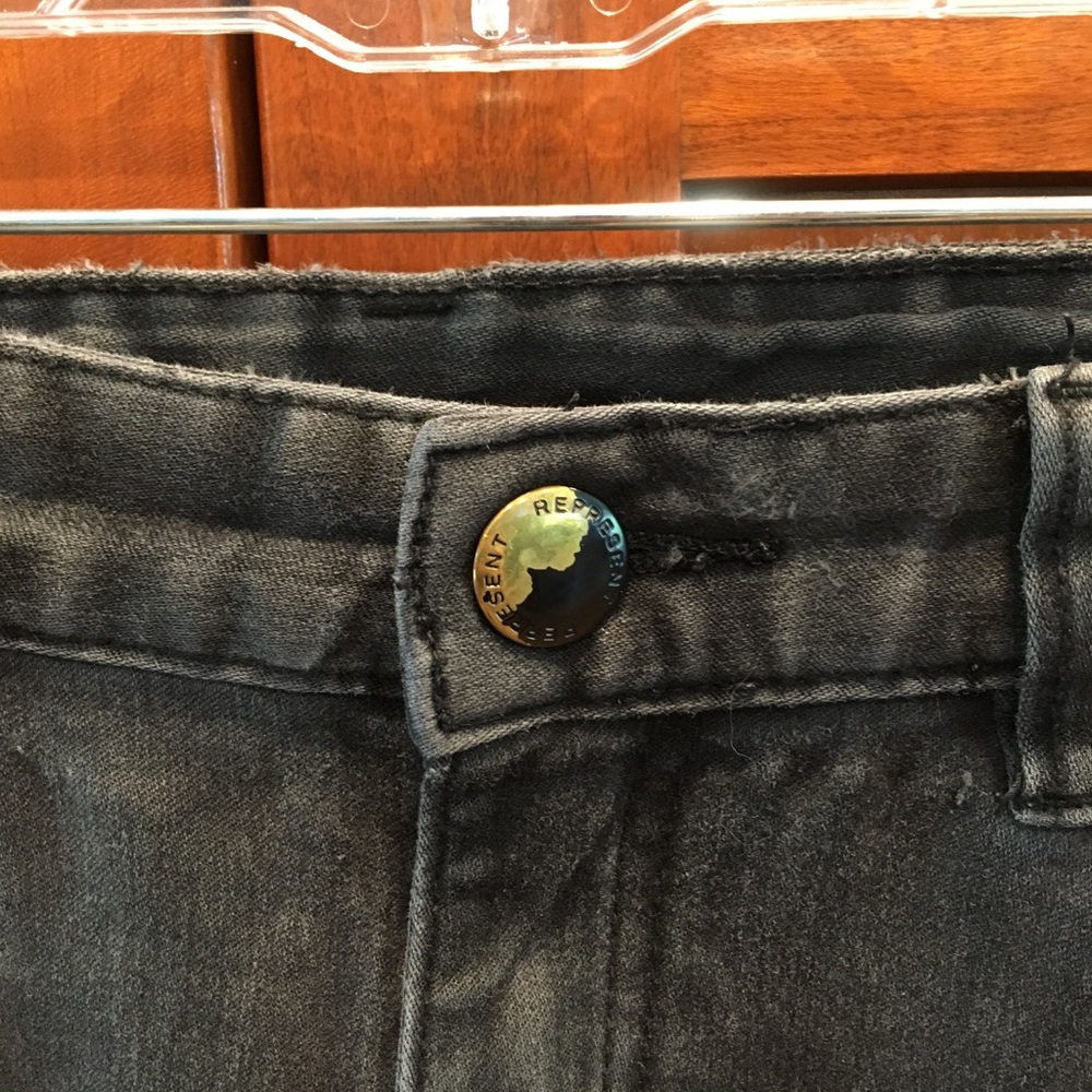 Represent clo black washed Biker Jean