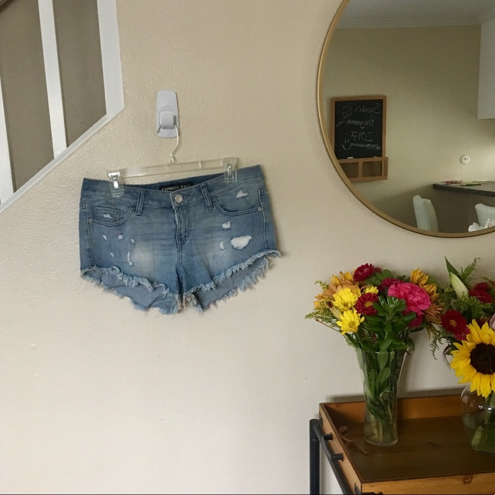Express Distressed Cutoff Jean Shorts