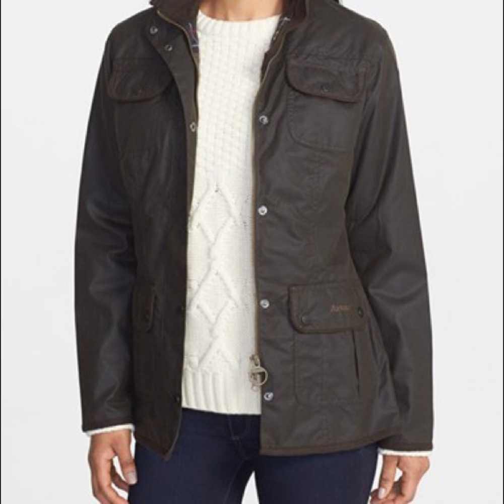 Barbour Waxed Cotton Utility Jacket 4US/8UK Black