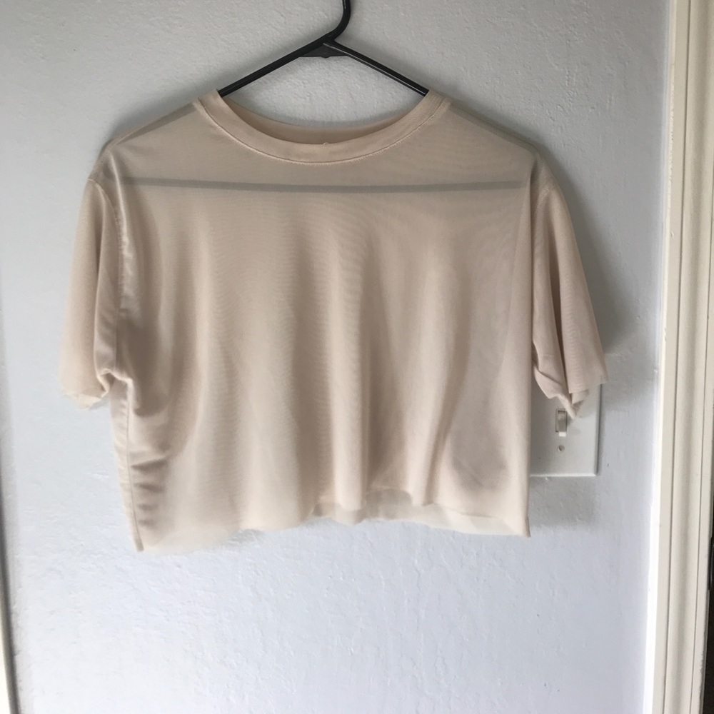 Sheer mesh crop