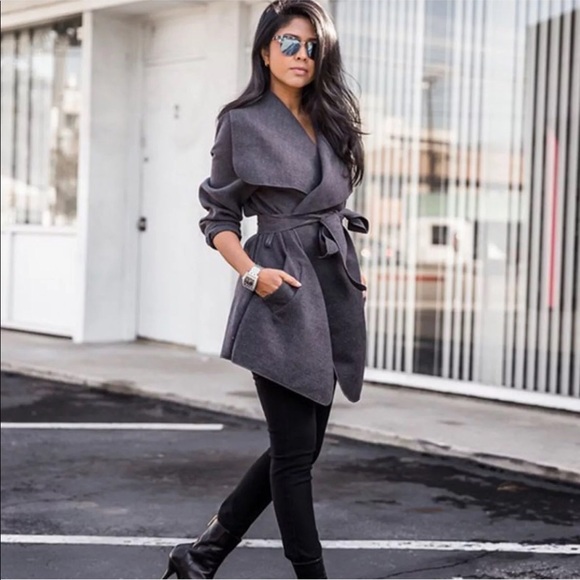 Jackets & Blazers - ❤️🌟5 Star Charcoal Waterfall Trench Coat