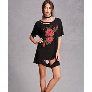 NWT Distressed Rose Tunic Dress/Top! Never Worn!