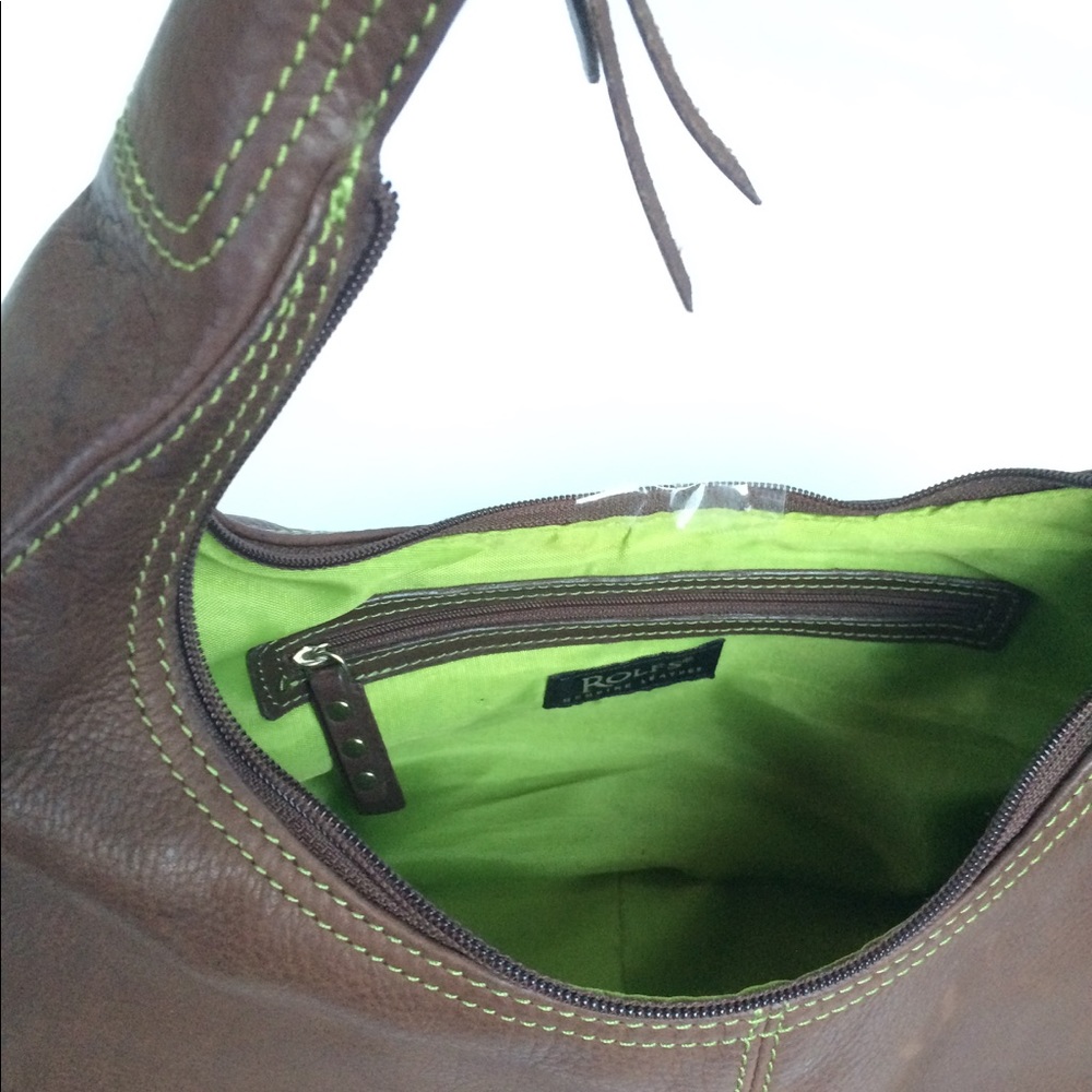 ROLFS Brown Leather Shoulder Tote Satchel handbag
