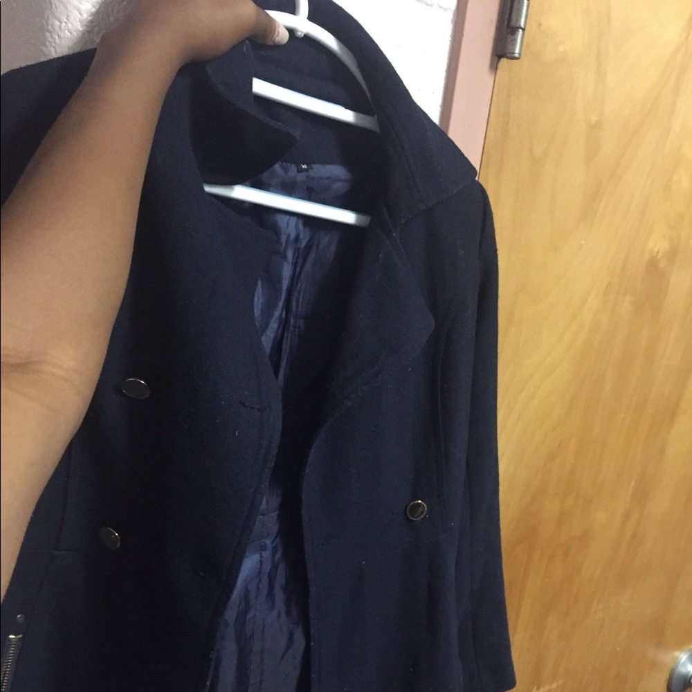 Navy blue pea coat