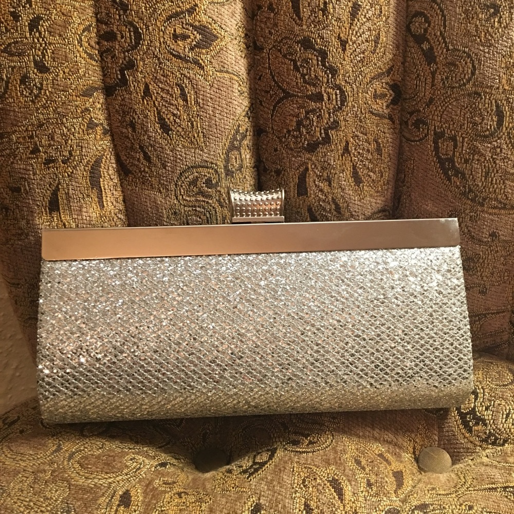 Silver evening bag