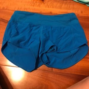 Size 4 blue lululemon speed shorts