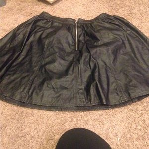 Black Leather skirt(flare)