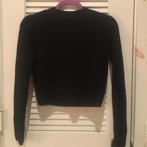 Club Monaco XS Cropped Black Sweater