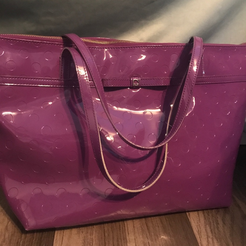 Purple Kate spade tote bag.