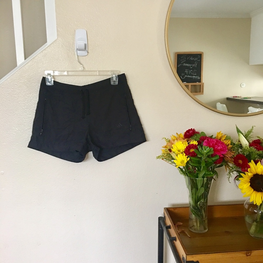 Adidas Black Zip Running Shorts