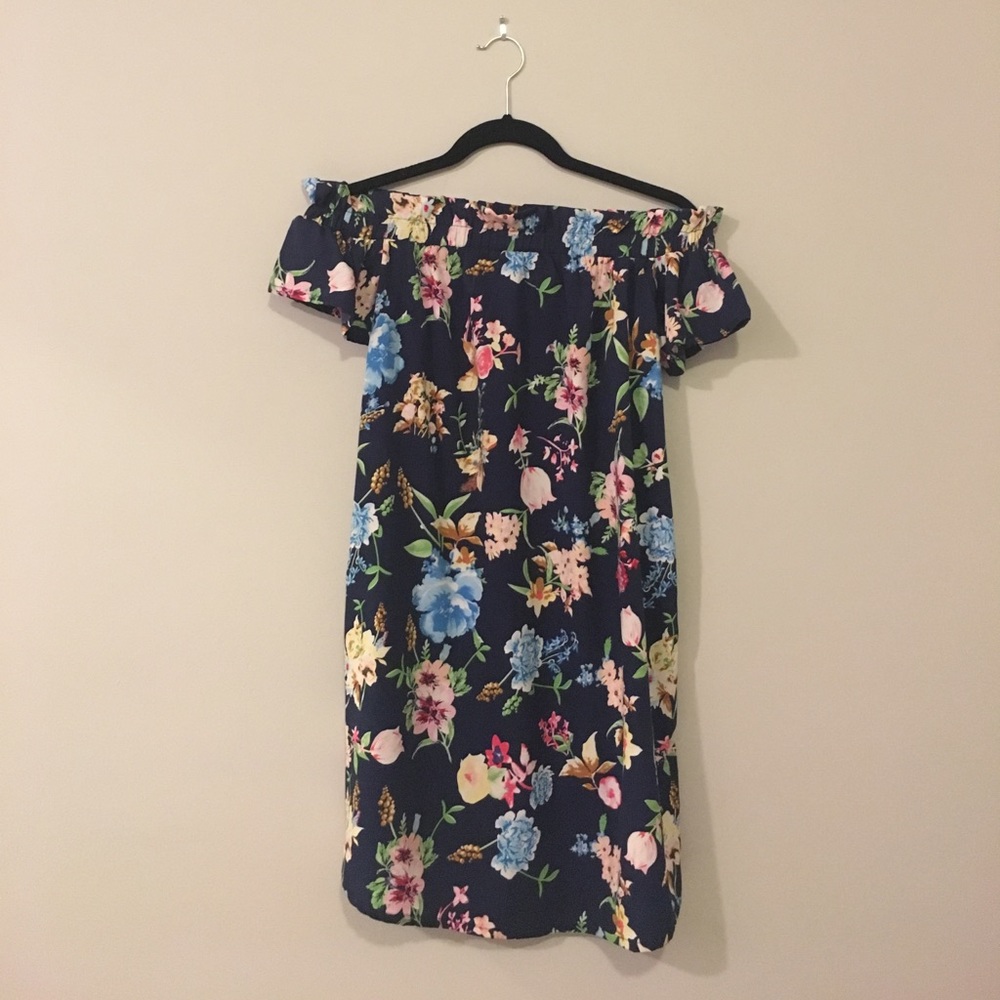 Floral print off the shoulder dress