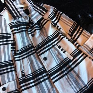 Black and white peacoat