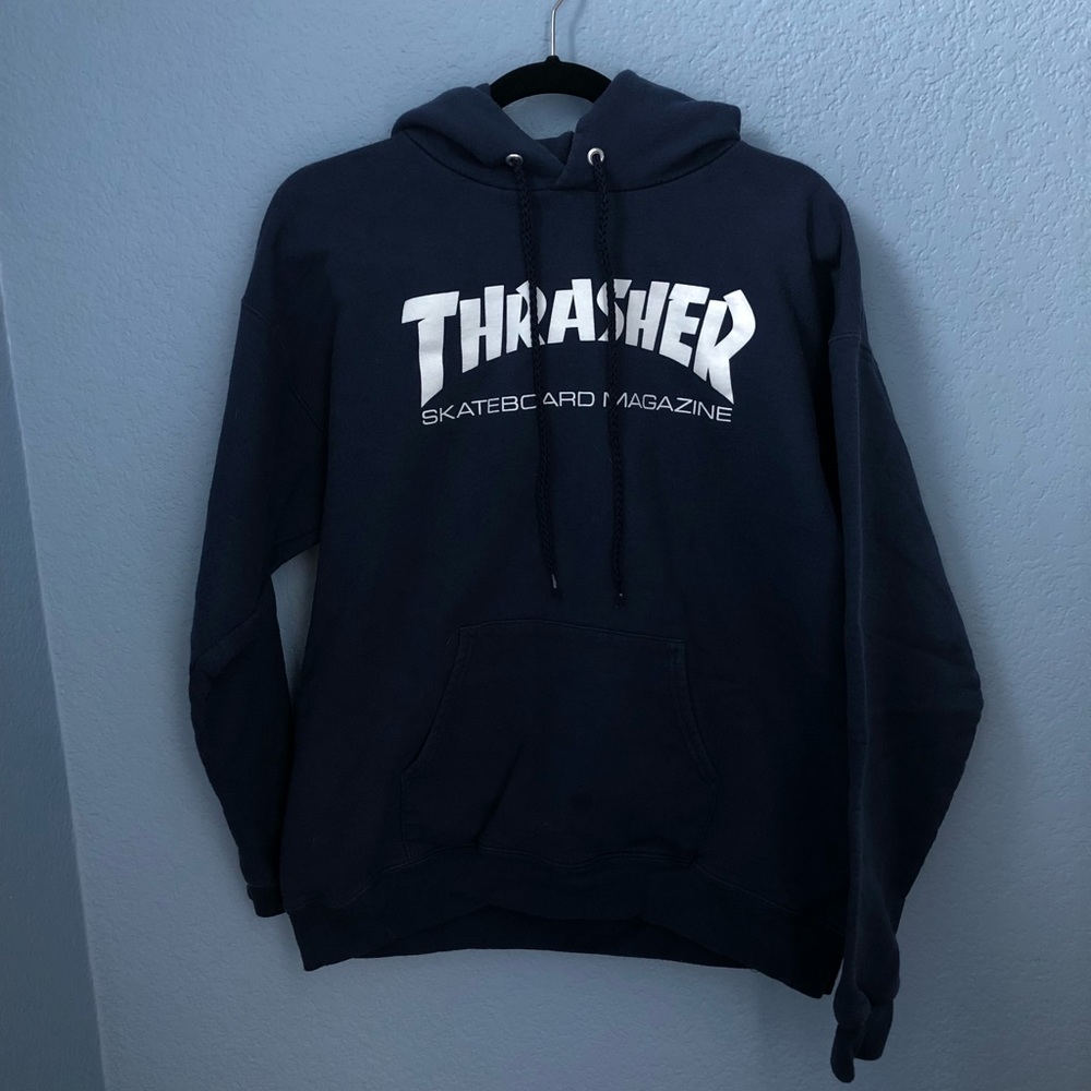 Navy Thrasher Magazine hoodie